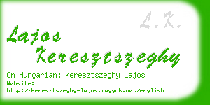 lajos keresztszeghy business card